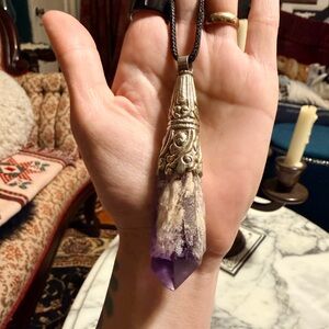 Vintage Amethyst Crystal Necklace